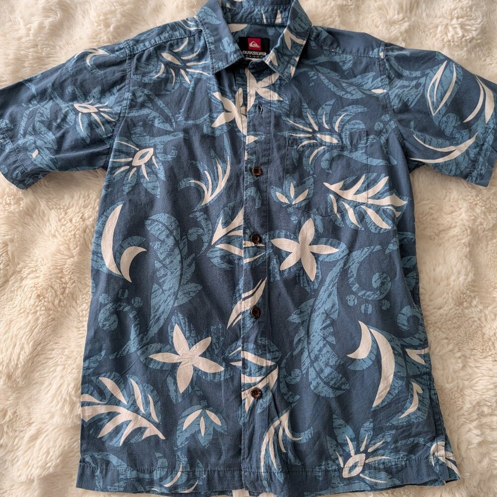 Quiksilver Boys’ Button-Up Aloha Shirt – Size M (12-14)